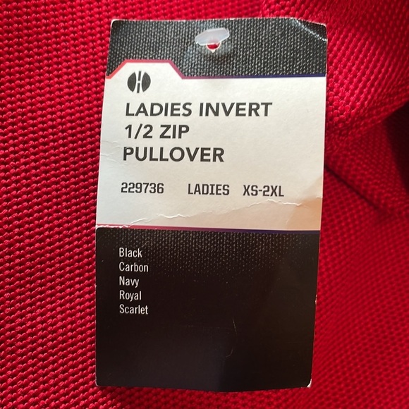 August Sportswear Invert Red Performance 1/2 Zip Pullover Size Medium - Picture 7 of 10